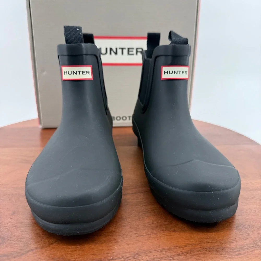 Hunter Big Kid Original Chelsea Black Waterproof Rubber Rain Boots HJS6000RMA 2M